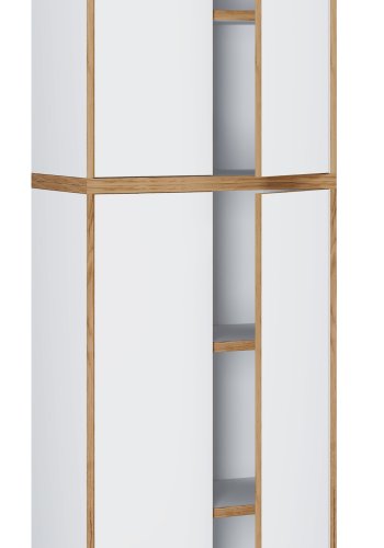 VCM NORDIC Salia B60 kontorreol, m. 4 lger og 3 justerbare hylder - hvid og natur tr