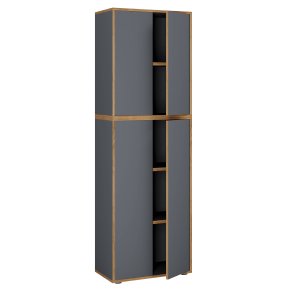 VCM NORDIC Salia B60 kontorreol, m. 4 lger og 3 justerbare hylder - antracitgr og natur tr