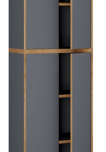 VCM NORDIC Salia B60 kontorreol, m. 4 lger og 3 justerbare hylder - antracitgr og natur tr