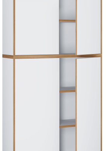 VCM NORDIC Salia B100 kontorreol, m. 4 lger og 3 justerbare hylder - hvid og natur tr