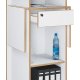 VCM NORDIC Salia M stende skrivebord, justerbar top, 1 lsbar skuffe, hylde, hjul - hvid/natur tr