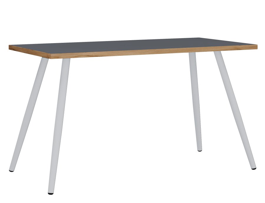 VCM NORDIC Salia skrivebord, rektangulr - antracitgr melamin, natur tr, metal (110x80)