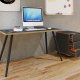 VCM NORDIC Salia skrivebord, rektangulr - antracitgr melamin, natur tr, metal (110x80)