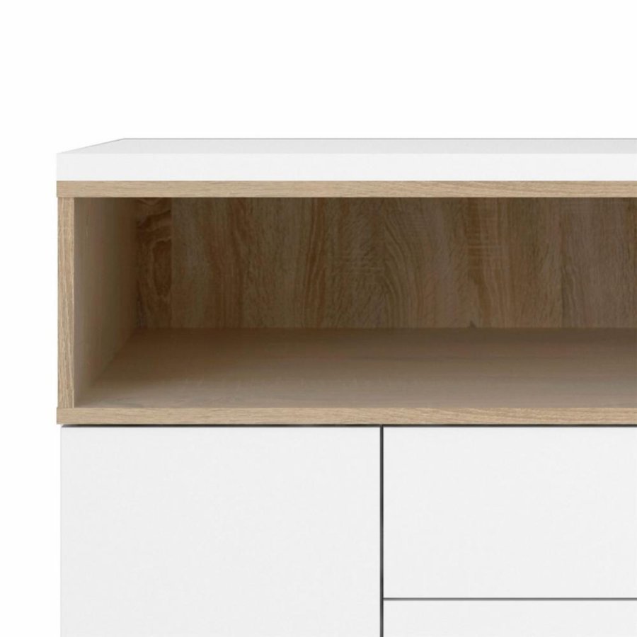 TVILUM Roomers sknk, m. 3 lger og 3 skuffer - egetrsfarvet/hvid folie og stl (175,7x48,25)