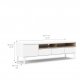 TVILUM Roomers TV-bord - hvid/egetrstruktur, m. 1 lge og 3 skuffer (156 cm)