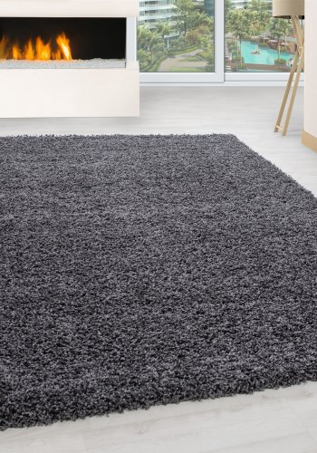 TEPPI Life gulvtppe, rektangulr - antracitgr polypropylen (140x200)