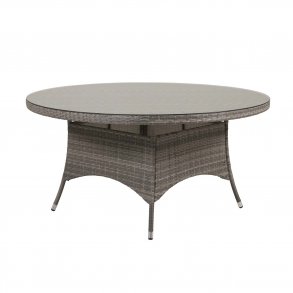 VENTURE DESIGN rund Volta havebord - glas og gr aluminium (150)