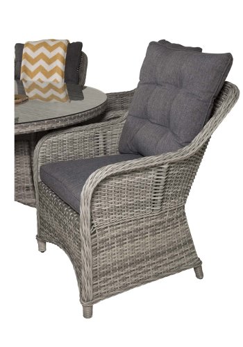 VENTURE DESIGN rund Volta havebord - glas og gr aluminium (150)