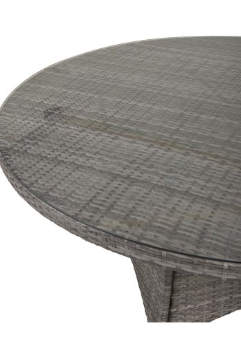 VENTURE DESIGN rund Volta havebord - glas og gr aluminium (150)