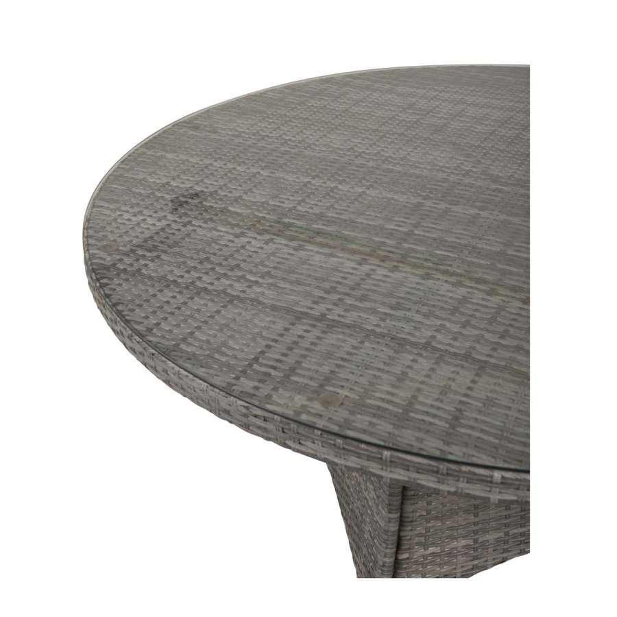 VENTURE DESIGN rund Volta havebord - glas og gr aluminium (150)