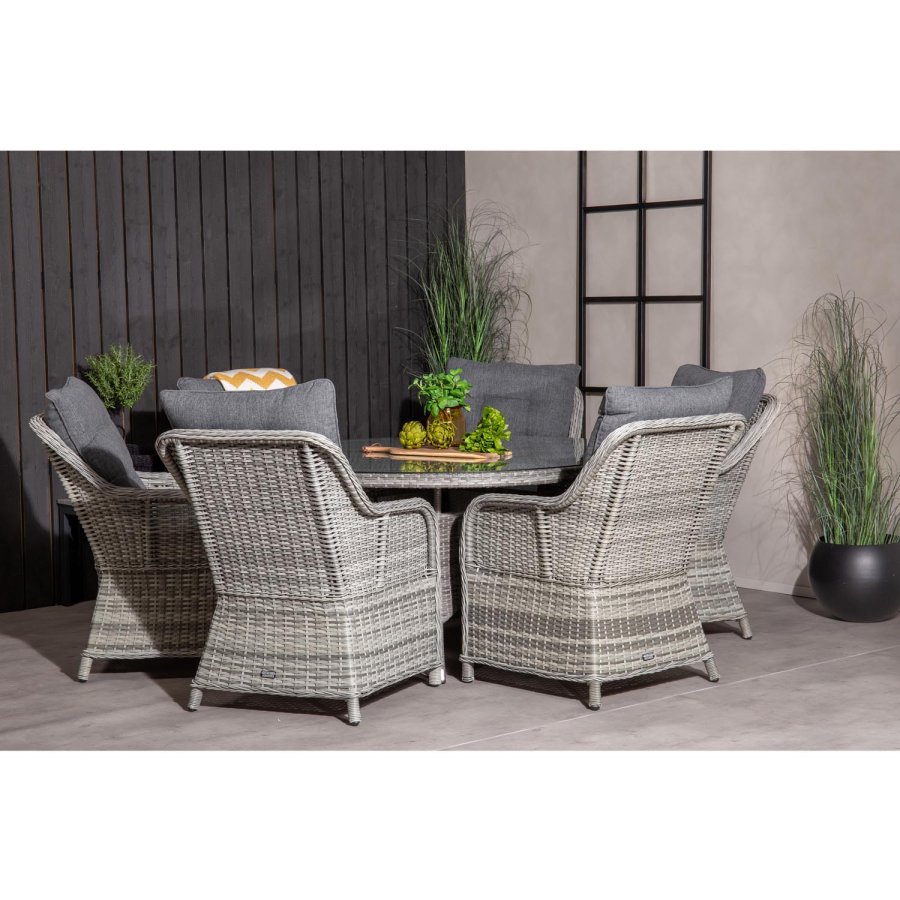 VENTURE DESIGN Vikelund - Armchair - Grey/grey cushion