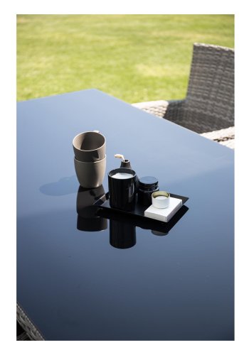 VENTURE DESIGN Malin havestol m. armln og gr stofhynde - gr rattan og aluminium