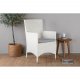 VENTURE DESIGN Malin havestol, m. armln og gr hynde - hvid polyrattan