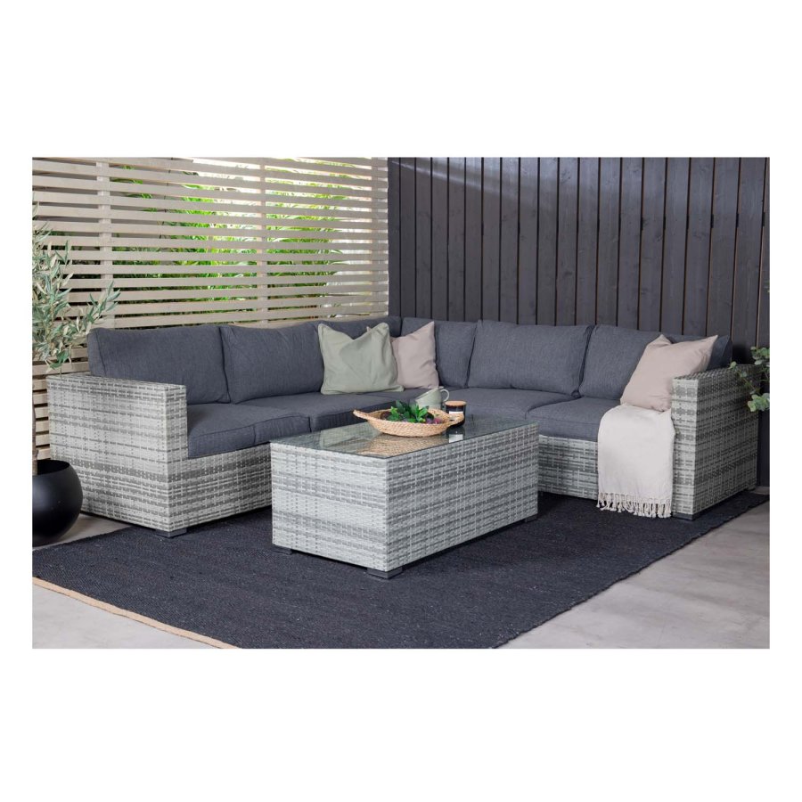 VENTURE DESIGN Amazon modul sofa havest 3+2+1 m. gr hynder - gr rattan og aluminium