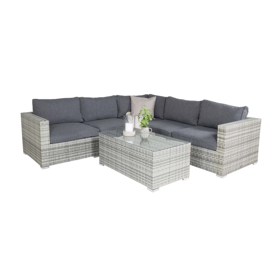 VENTURE DESIGN Amazon modul sofa havest 3+2+1 m. gr hynder - gr rattan og aluminium