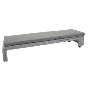 VENTURE DESIGN London udendrs liggestol m. gr stofhynde og hjul - gr rattan og aluminium