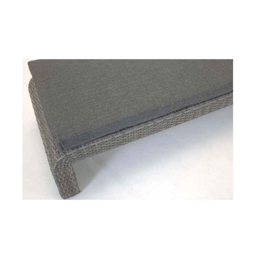 VENTURE DESIGN London udendrs liggestol m. gr stofhynde og hjul - gr rattan og aluminium