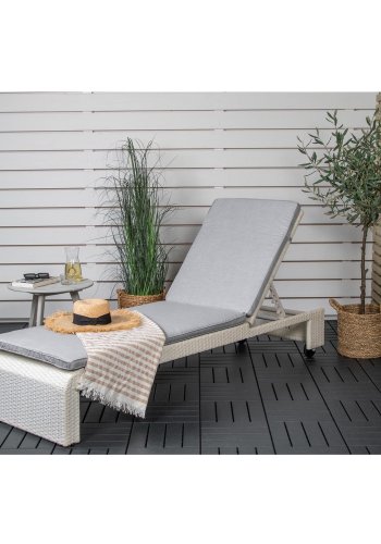 VENTURE DESIGN London liggestol - gr hynde og hvid polyrattan og aluminium