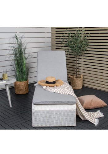VENTURE DESIGN London liggestol - gr hynde og hvid polyrattan og aluminium