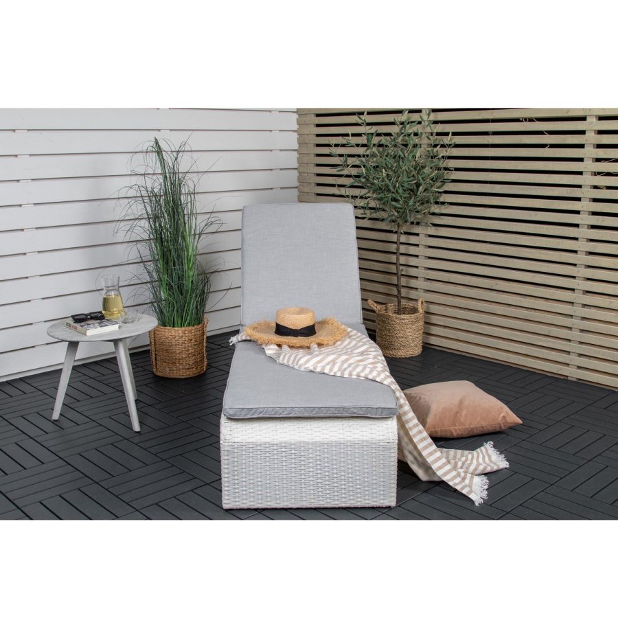 VENTURE DESIGN London liggestol - gr hynde og hvid polyrattan og aluminium