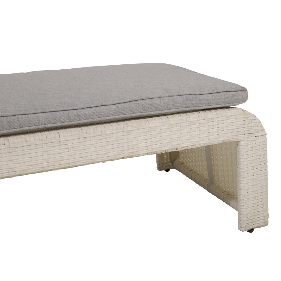 VENTURE DESIGN London liggestol - gr hynde og hvid polyrattan og aluminium