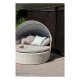 VENTURE DESIGN Padova lovebed/havest med havebord og stofhynder - hvid rattan og aluminium
