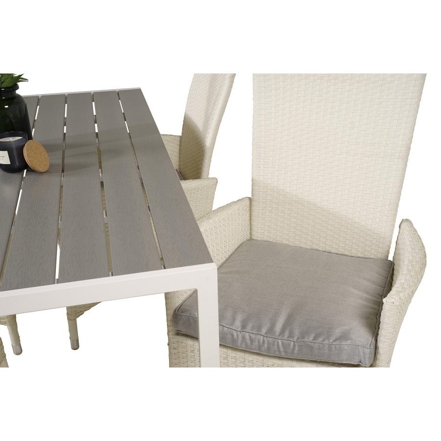 VENTURE DESIGN Padova - Recliner - White Wicker/grey cushion