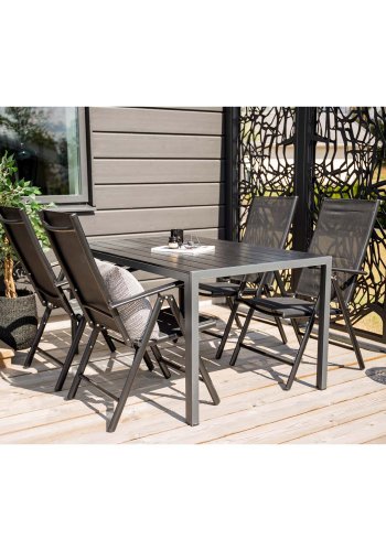 VENTURE DESIGN Break 5 positions havestol m. armln - sort stof og aluminum