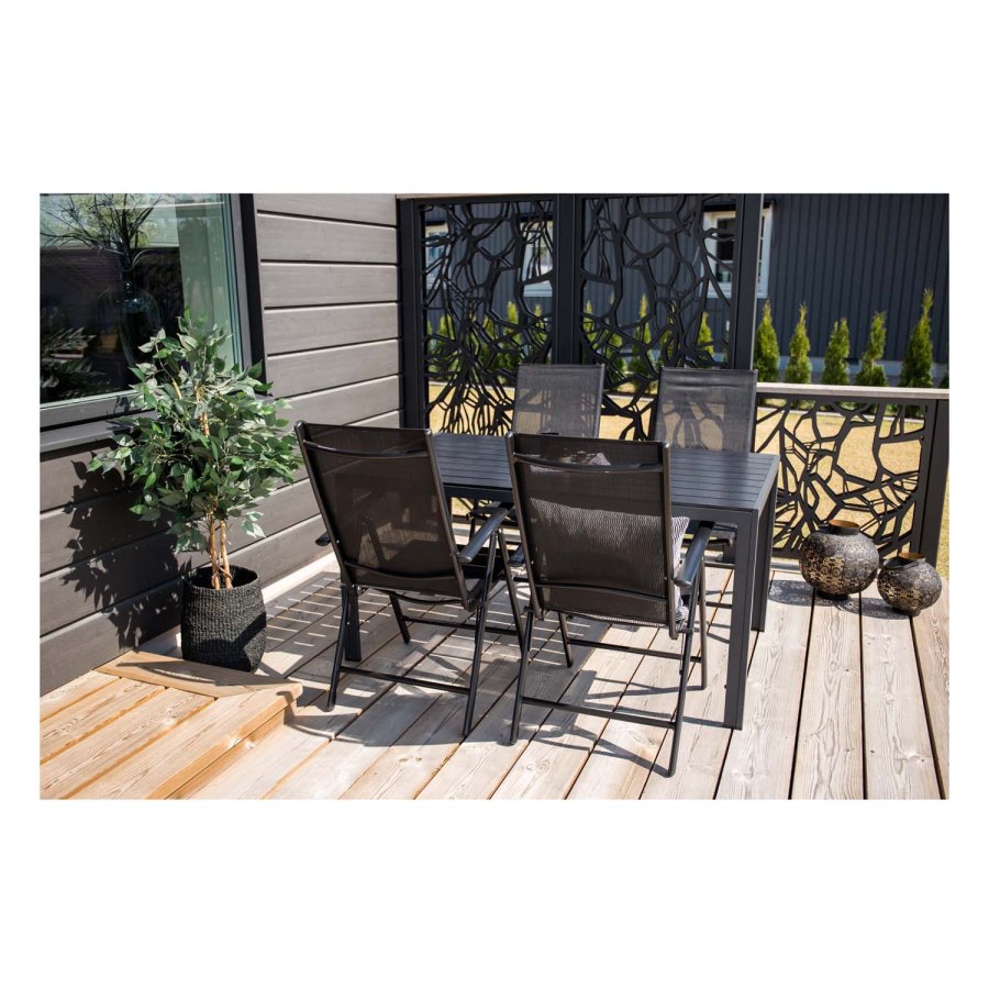 VENTURE DESIGN Break 5 positions havestol m. armln - sort stof og aluminum