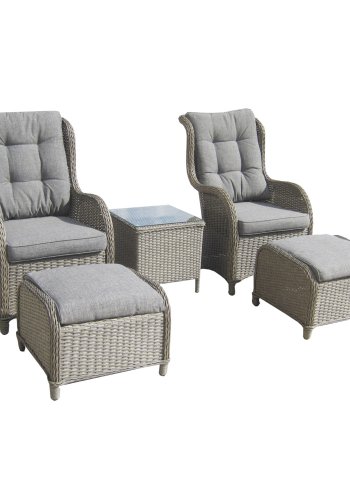 VENTURE DESIGN Vikelund udendrs loungest m. hynder - gr rattan og aluminium 