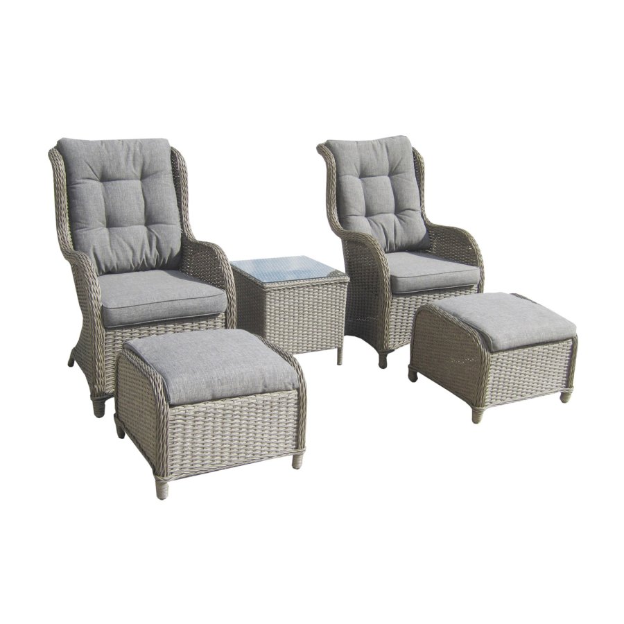 VENTURE DESIGN Vikelund udendrs loungest m. hynder - gr rattan og aluminium 