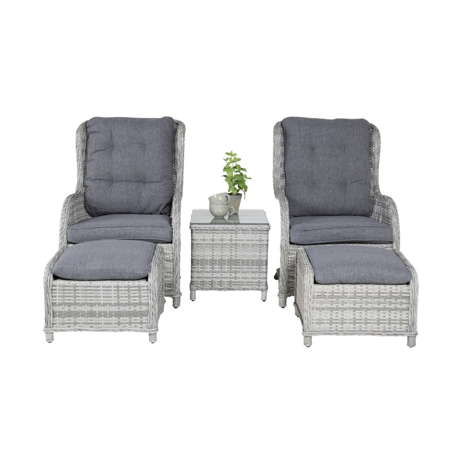 VENTURE DESIGN Vikelund udendrs loungest m. hynder - gr rattan og aluminium 