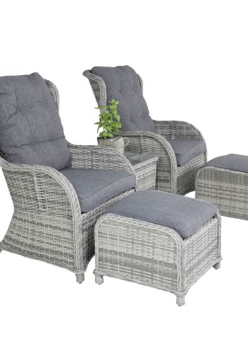 VENTURE DESIGN Vikelund udendrs loungest m. hynder - gr rattan og aluminium 