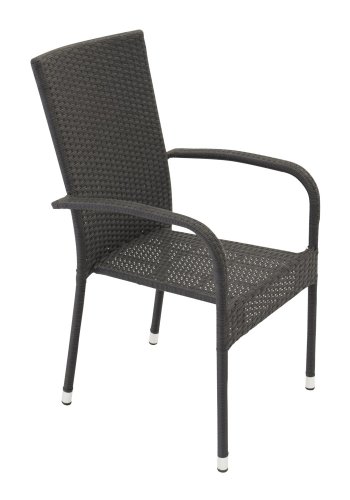 VENTURE DESIGN Anna havestol m. armln - sort rattan og stl 
