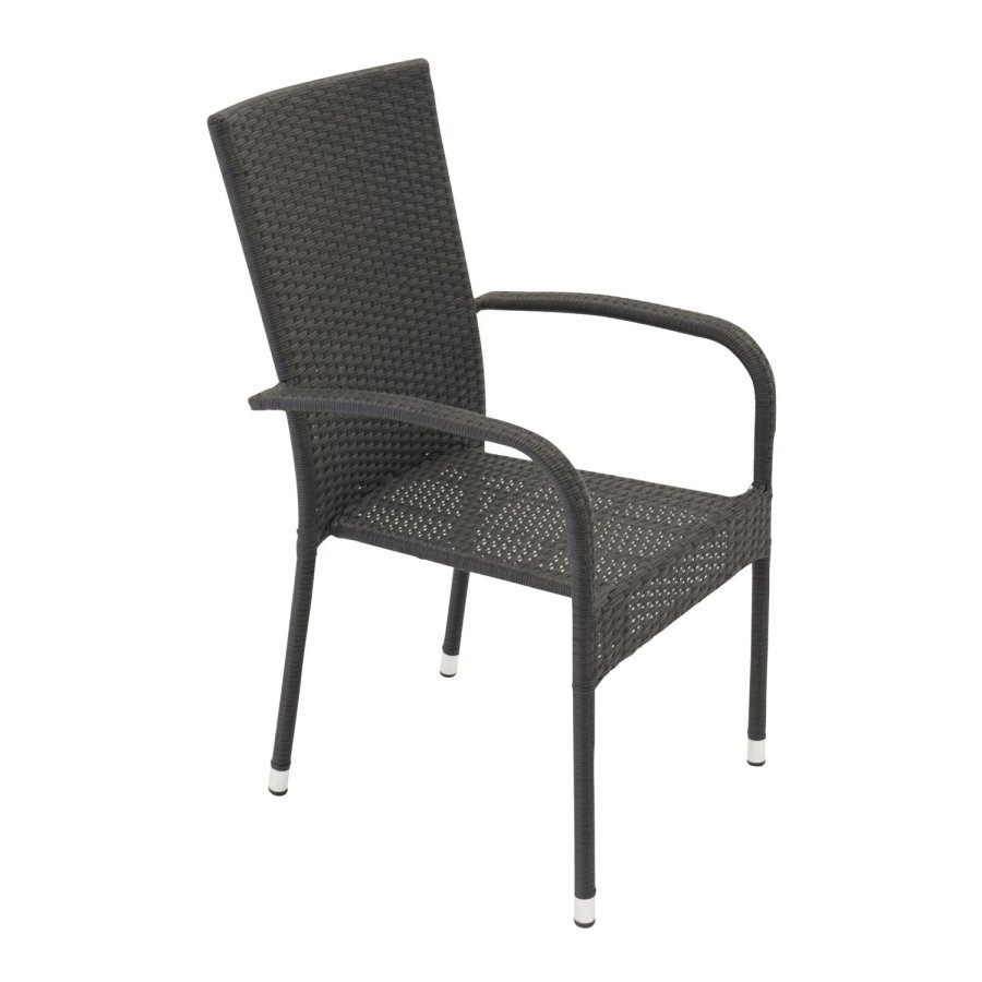 VENTURE DESIGN Anna havestol m. armln - sort rattan og stl 