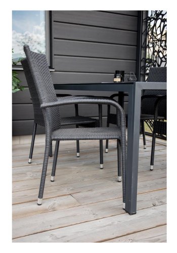 VENTURE DESIGN Anna havestol m. armln - sort rattan og stl 