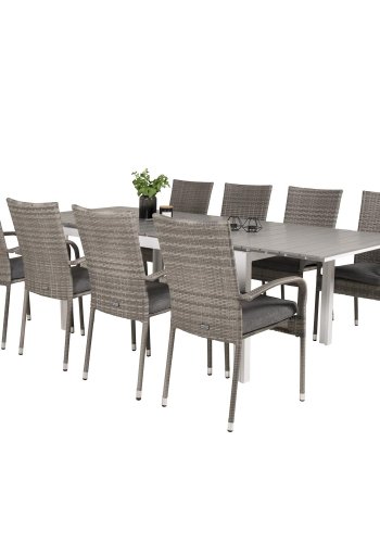 VENTURE DESIGN Anna havestol m. armln - gr rattan og stl 