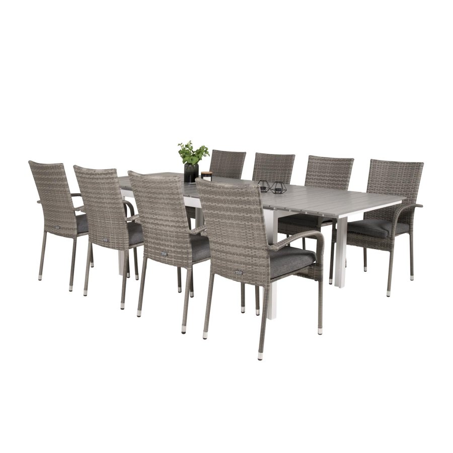 VENTURE DESIGN Anna havestol m. armln - gr rattan og stl 