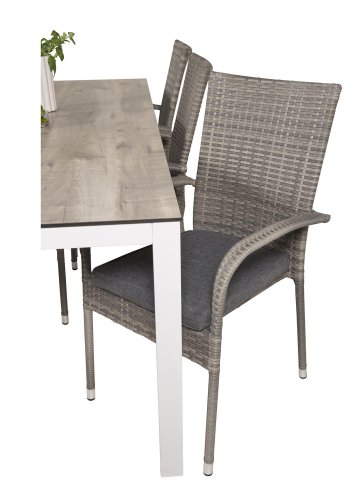 VENTURE DESIGN Anna havestol m. armln - gr rattan og stl 