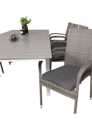 VENTURE DESIGN Anna havestol m. armln - gr rattan og stl 