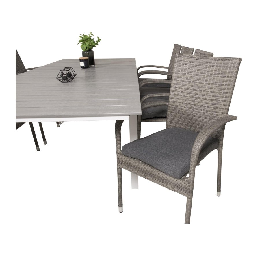 VENTURE DESIGN Anna havestol m. armln - gr rattan og stl 