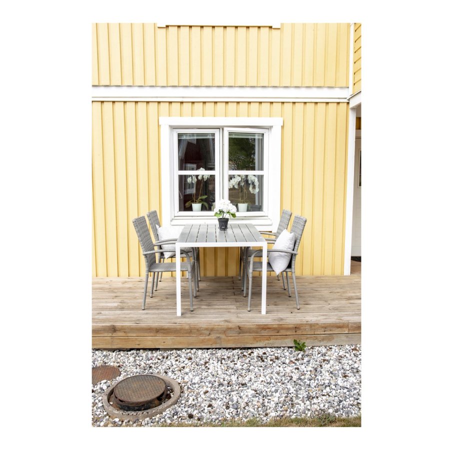 VENTURE DESIGN Anna havestol m. armln - gr rattan og stl 