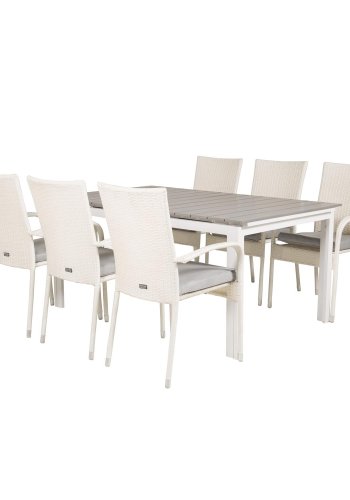 VENTURE DESIGN Anna havestol m. armln - hvid rattan og stl 