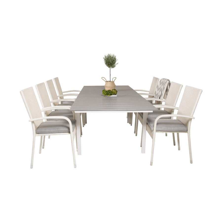 VENTURE DESIGN Anna havestol m. armln - hvid rattan og stl 