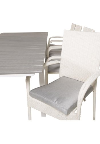 VENTURE DESIGN Anna havestol m. armln - hvid rattan og stl 