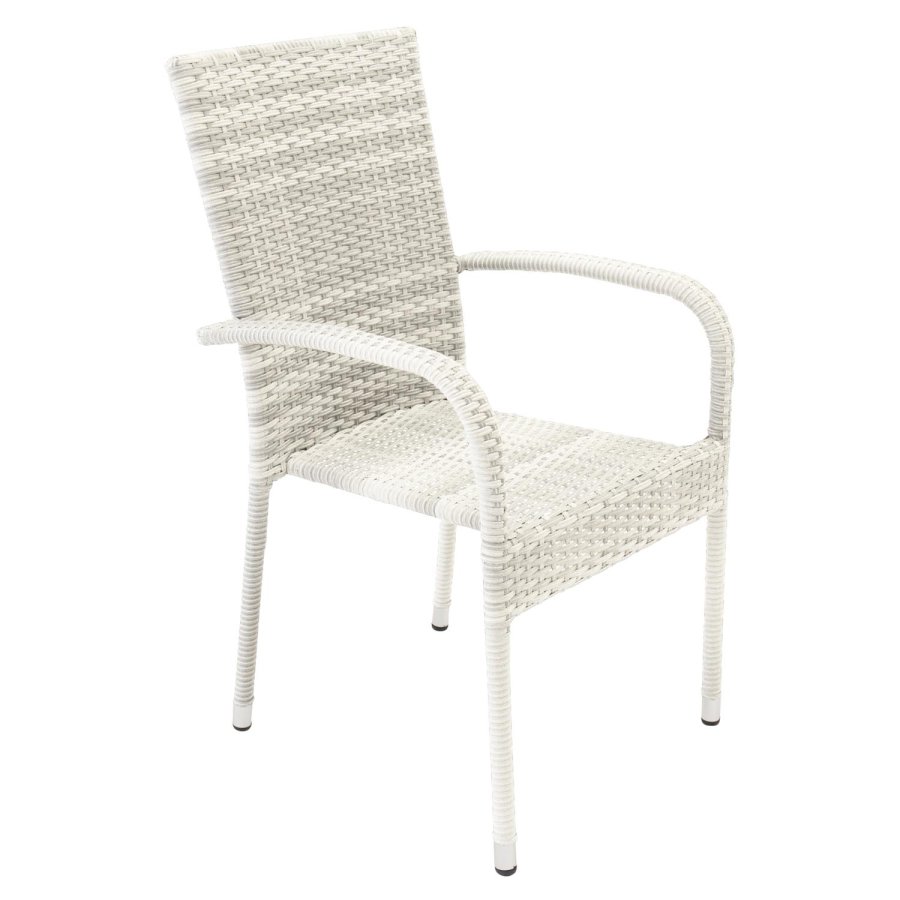 VENTURE DESIGN Anna havestol m. armln - hvid rattan og stl 