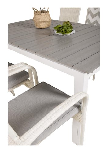 VENTURE DESIGN Anna havestol m. armln - hvid rattan og stl 