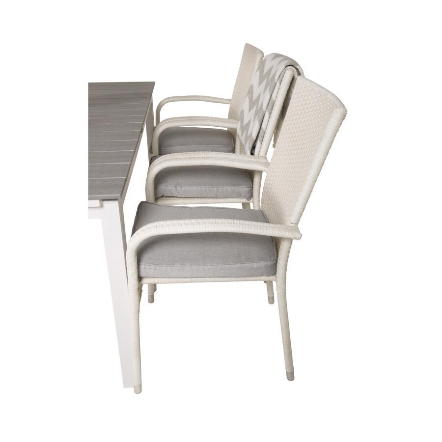 VENTURE DESIGN Anna havestol m. armln - hvid rattan og stl 