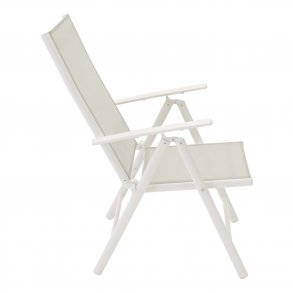 VENTURE DESIGN Break 5 positions havestol m. armln - gr stof og hvid aluminium