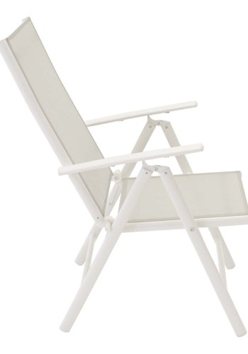 VENTURE DESIGN Break 5 positions havestol m. armln - gr stof og hvid aluminium